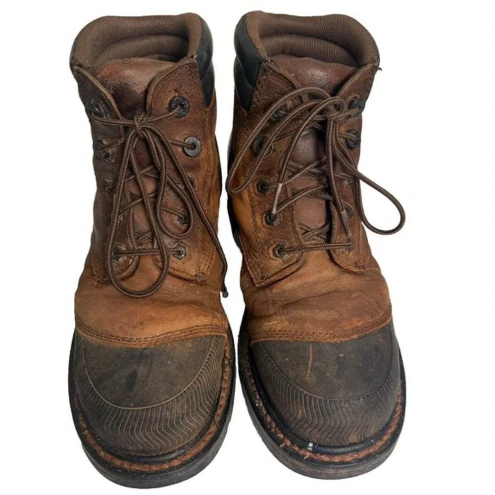 Justin Original Workboots Mens Brown Leather Composite Toe Waterproof Work Boots